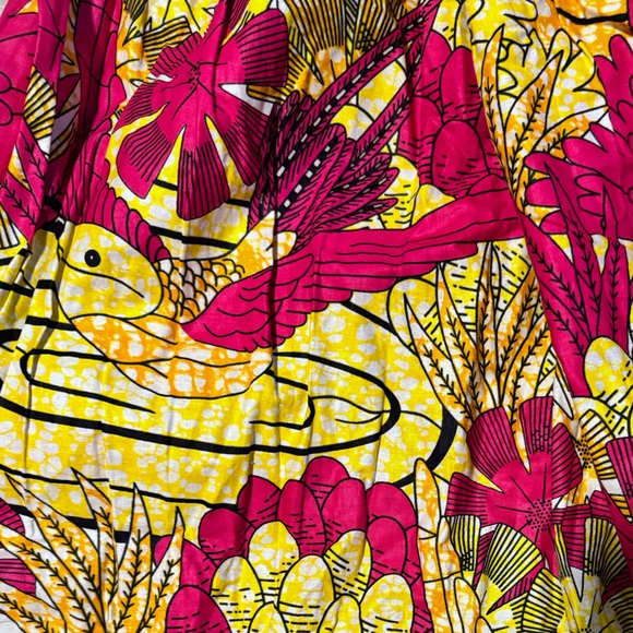 Grass-Fields African Print Halter Maxi Dress, Pink and Yellow, Small - Picture 10 of 10